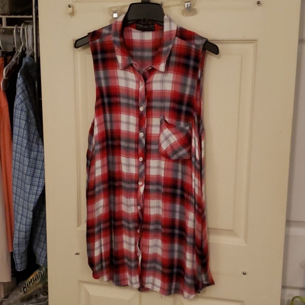 Forever21 Plaid Tank
